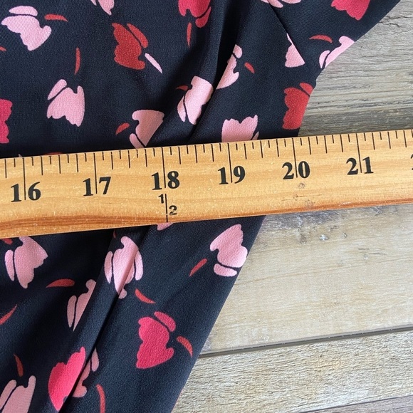 Eloquii Wrap Floral Midi Dress Size 14 Long Sleeve Soft Knit Puff Sleeve - Picture 5 of 9